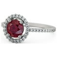 thumbnail image 1 of 1.40 Ct Round Cut Natural Red Ruby Diamond Stunning Halo Engagement Ring 14K White Gold Size 5.5, 1 of 7