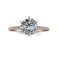 thumbnail image 1 of 1.40 Ct Round Diamond Engagement Rings for Women Solid 18K Rose Gold, 1 of 5