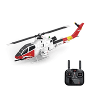 1/40 Scale YU Xiang F112S AH-1 RC Helicopter, 2.4GHz 9CH with GPS/6G Stabilization, Dual Brushless Motors, Flybarless RotorRed White/2 Battery