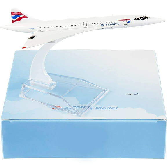 1/400 British F-BVFB Concorde Airplane Model Collectible with Display Stand for Aviation Enthusiasts