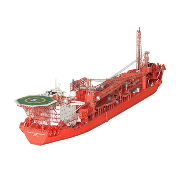 1/400 FPSO Offshore Floating Production Tanker 3D Paper Model Ship Assemble Education Game Papercraft Toy Collectables Home