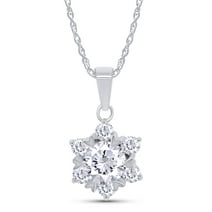 1.40CT Moissanite Necklaces for Women 925 Sterling Silver Necklace with Moissanite Diamond 18K White Plated Snowflake Pendant Dainty Jewelry Gift for Women Men Mom Girls