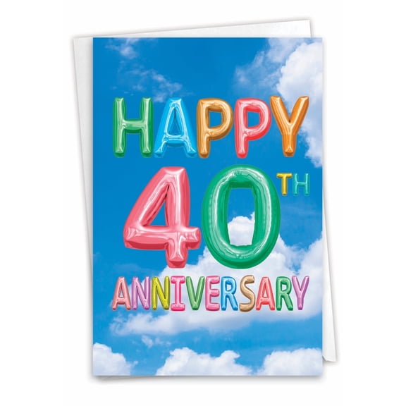 NobleWorks Anniversary Milestone Card - Inflated 40th - 1 Card - C5651FMAG