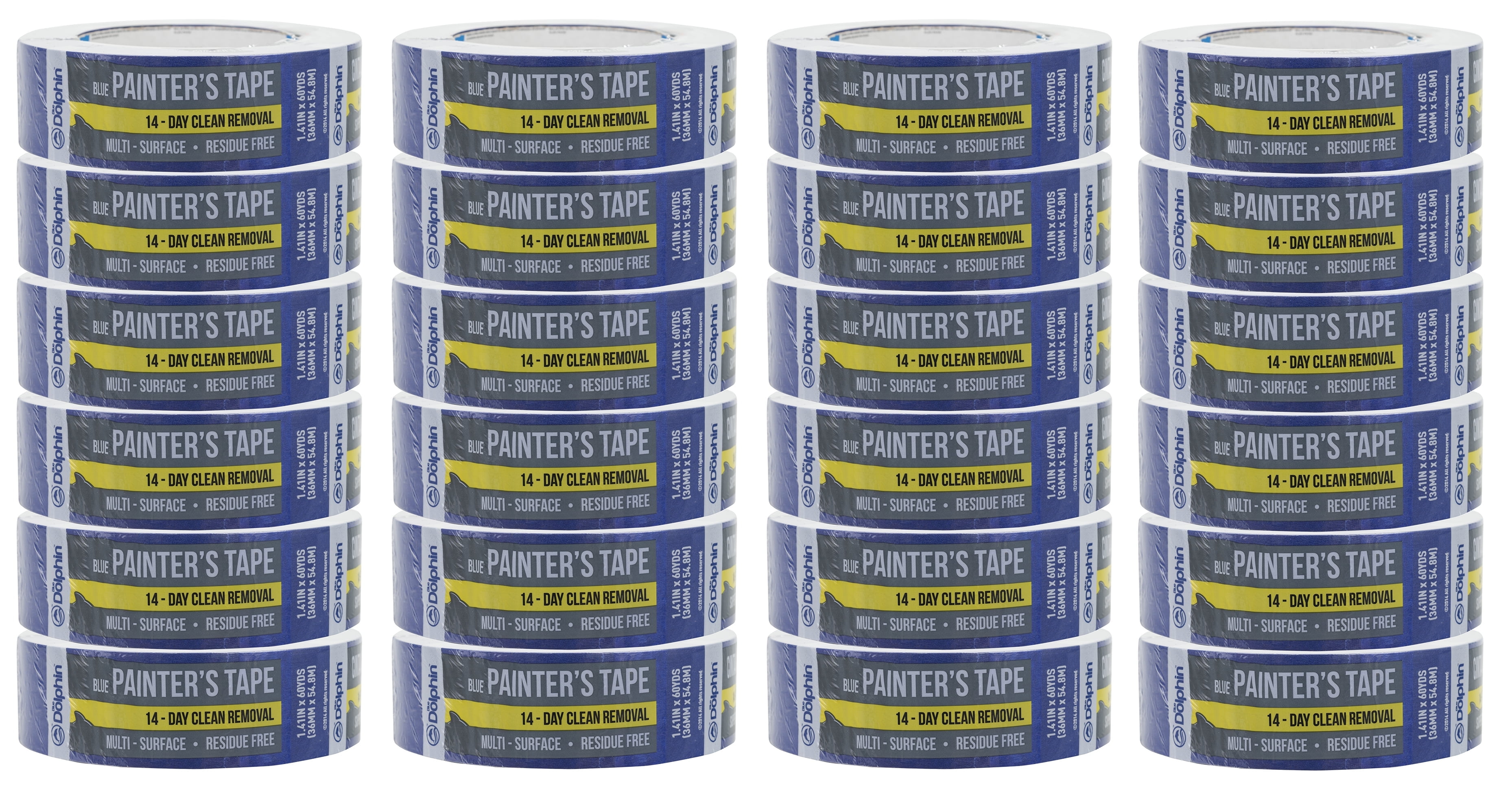 1.41in. X 60 YARDS (36MM X 54.8M) Painter’s Blue Tape, 24 count