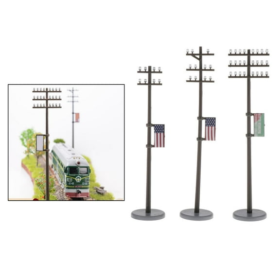 1/42 Miniature  Scale Utility Pole Train Park Building Kits