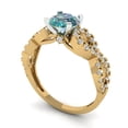 thumbnail image 1 of 1.42 ct Round Cut Blue Moissanite Solitaire with Accents Engagement Ring for Women in 14K Yellow/White Gold, 1 of 2