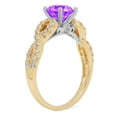 thumbnail image 1 of 1.42 ct Round Cut Natural Amethyst Solitaire with Accents Engagement Ring for Women in 18K Yellow/White Gold, 1 of 2