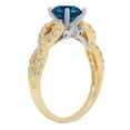 thumbnail image 1 of 1.42 ct Round Cut Natural London Blue Topaz Solitaire with Accents Engagement Ring for Women in 14K Yellow/White Gold, 1 of 2