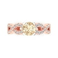 thumbnail image 1 of Clara Pucci 14K Rose/White Gold Solid Gold Morganite Solitaire with Accents Anniversary Ring for Women - 1.42 cttw Round Cut, 1 of 8