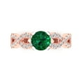 thumbnail image 1 of Clara Pucci 14K Rose/White Gold 1.42ct Emerald Solitaire with Accents Ring, 1 of 8