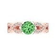 thumbnail image 1 of Clara Pucci 14K Rose/White Gold 1.42ct Green Solitaire with Accents Ring, 1 of 8