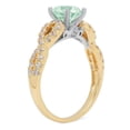 thumbnail image 1 of 1.42 ct Round Cut Simulated Green Diamond Solitaire with Accents Engagement Ring for Women in 14K Yellow/White Gold, 1 of 2