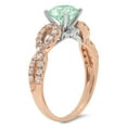thumbnail image 1 of 1.42 ct Round Cut Simulated Green Diamond Solitaire with Accents Engagement Ring for Women in 18K Rose/White Gold, 1 of 2