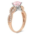 thumbnail image 1 of 1.42 ct Round Cut Simulated Pink Diamond Solitaire with Accents Engagement Ring for Women in 14K Rose/White Gold, 1 of 2