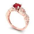thumbnail image 1 of 1.42 ct Round Cut Simulated Pink Tourmaline Solitaire with Accents Engagement Ring for Women in 18K Rose/White Gold, 1 of 2