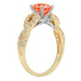 thumbnail image 1 of 1.42 ct Round Cut Simulated Red Diamond Solitaire with Accents Engagement Ring for Women in 18K Yellow/White Gold, 1 of 2