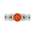 thumbnail image 1 of 1.42 ct Round Cut Simulated Red Diamond Solitaire with Simulated Diamond Accents 14K White Gold Womens Engagement Ring, 1 of 6