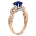 thumbnail image 1 of 1.42 ct Round Cut Simulated Tanzanite Solitaire with Accents Engagement Ring for Women in 18K Rose/White Gold, 1 of 2