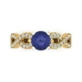 thumbnail image 1 of 1.42 ct Round Cut Simulated Tanzanite Solitaire with Simulated Diamond Accents 18K Yellow/White Gold Womens Engagement Ring, 1 of 3