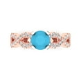 thumbnail image 1 of 1.42 ct Round Cut Simulated Turquoise Solitaire with Simulated Diamond Accents 18K Rose/White Gold Womens Engagement Ring, 1 of 5