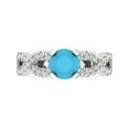 thumbnail image 1 of 1.42 ct Round Cut Simulated Turquoise Solitaire with Simulated Diamond Accents 18K White Gold Womens Engagement Ring, 1 of 5