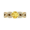thumbnail image 1 of Clara Pucci 14K Yellow/White Gold 1.42ct Yellow Solitaire with Accents Ring, 1 of 8