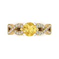 thumbnail image 1 of Clara Pucci 14K Yellow/White Gold Solid Gold Yellow Solitaire with Accents Anniversary Ring for Women - 1.42 cttw Round Cut, 1 of 8