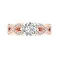 thumbnail image 1 of Solitaire with Accents Engagement Ring for Women - 1.42ct Moissanite in 14K Rose/White Gold Promise Ring, 1 of 8