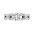 thumbnail image 1 of Solitaire with Accents Engagement Ring for Women - 1.42ct Moissanite in 14K White Gold Promise Ring, 1 of 6