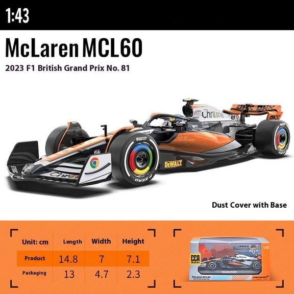 1:43 2023 McLaren F1 Team MCL60 4# Lando Norris 81# Oscar Piastri Australia Morocco British Alloy Metal Diecast Model Cars Hobby