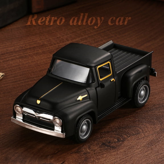 1:43 Classic Vintage Pickup Truck Model Pull-Back Toy Car with Opening Doors, Realistic Detail Design, Collectible, Classic Car