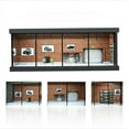 thumbnail image 1 of 1:43 Diorama Garage Model with LED Lighting, Garage Model Car Display Case for Diecast Car Models, Realistic Parking Lot Scene Garage with Acrylic Dust Cover, 1 of 9