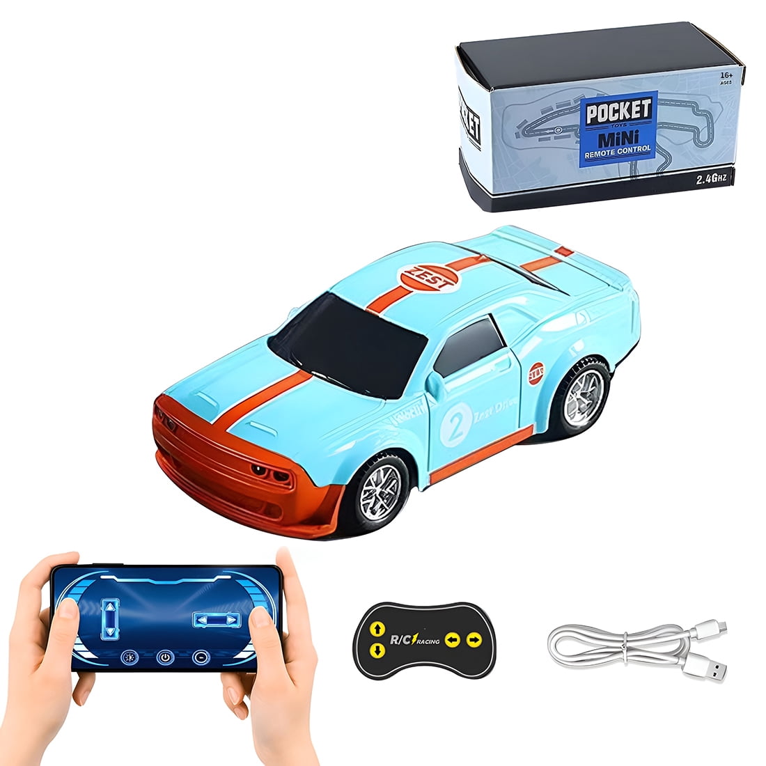 Mini Racer Remote Control Cars 1:43 Mini Alloy RC Racing Car with Mobile App Control, 2.4G Five ...