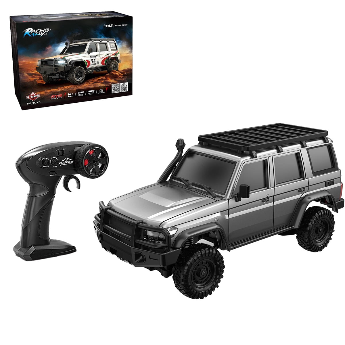 1/43 Mini RC Climbing Car 4WD Off Road Truck with APP Control 2.4GHz Remote, Full Proportional Monster Truck Drift Car with LED Lights and Adjustable Speed for Adults