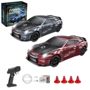 1/43 Mini RC Drift Car, 2.4G Full-Proportional Racing Cars with LED Lights, 4WD, 15 KM/H Speed Drift RC Car RTR for Adult,2 Set