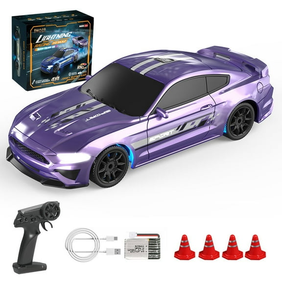 1/43 Mini RC Drift Racing Car, 2.4GHz Full-Proportional 4WD Electric Drift Toy with LED Lights, 15 KM/H Speed, USB Charging – Indoor Desk Racing Fun for Teens & Adults-Gyro Version