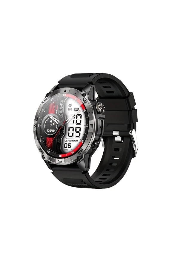 1.43'' Round Screen Smartwatch, GPS Tracking, Wireless Calling, DIY Dial, 3ATM Waterproof, Wireless Charging, LED Flashlight, 530mAh Battery, Fitness Tracker, Ideal Gift for Men & Couples