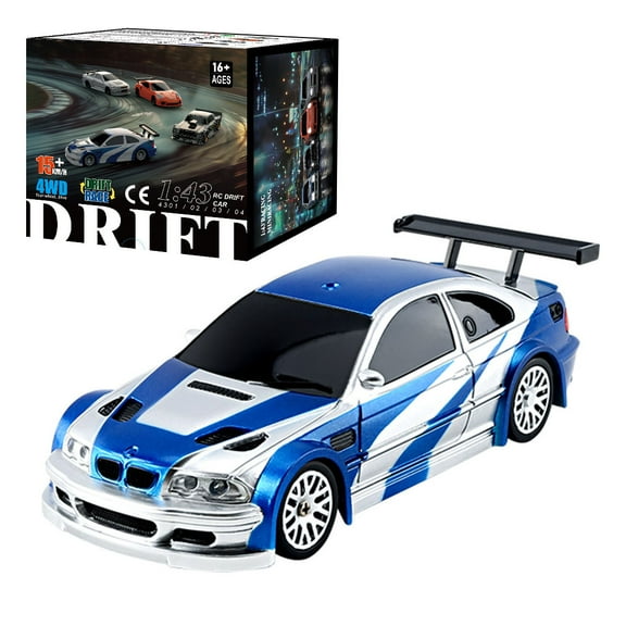 1/43 Scale 2.4G Full Proportional 4WD RC Drift Car for Adults with Linkage Light System, 15KM/H Ready to Run Mini Racing Car, Remote Control Car for Indoor Drifting and Collection