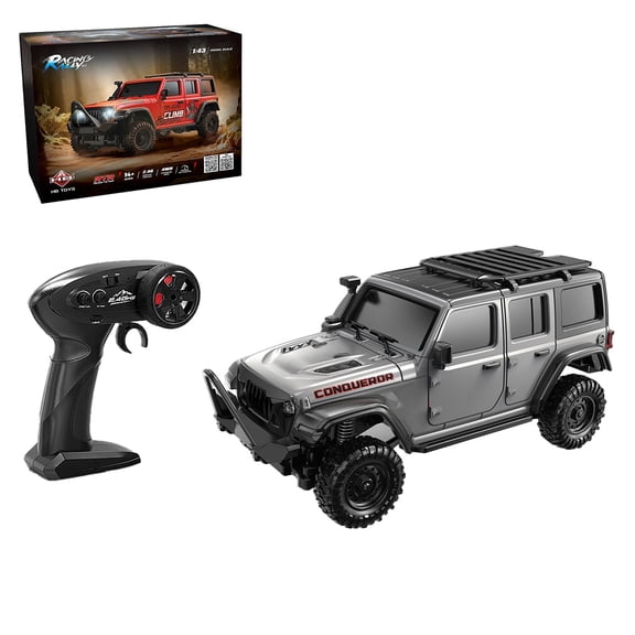 1/43 Scale 4WD RC Off-Road Car, 2.4GHz & APP Dual Control Monster Truck with Full Proportional Handling, Remote Control Car with Light for Adults