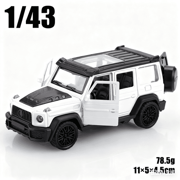 1/43 Scale Die-Cast Metal Off-Road Vehicle, Three-Door Alloy Pullback Model for Decoration & Collection