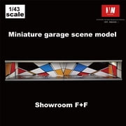 143 Scale Diorama Diecast Car Garage Model, with LED Multi-combination Lights, Car Exhibition Showroom Scene Model Display Collection