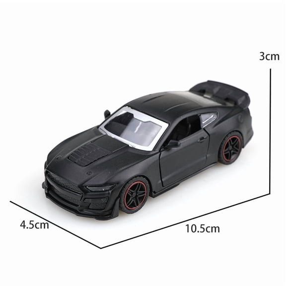 1/43 Scale Ford Mustang Diecast Model Car with Open Doors, Pull-Back Toy Car for Kids