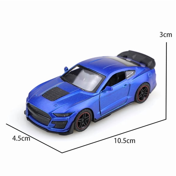 1/43 Scale Ford Mustang Diecast Model Car with Open Doors, Pull-Back Toy Car for Kids