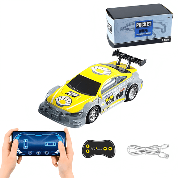 1/43 Scale High-Speed Alloy RC Car, 2.4G Mini Racing Car with Smartphone APP Control, 30Min Runtime, Mini Remote Control Cars for Adult