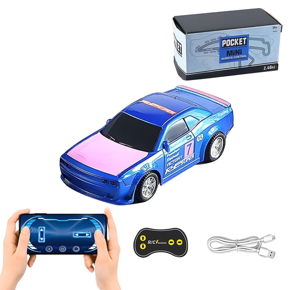1:43 Scale Mini Alloy Remote Control Car for Adults, 5CH Full Proportional Drift Racing Car with Smartphone APP & 2.4G Controller Dual-mode for Hobbyists - RTR