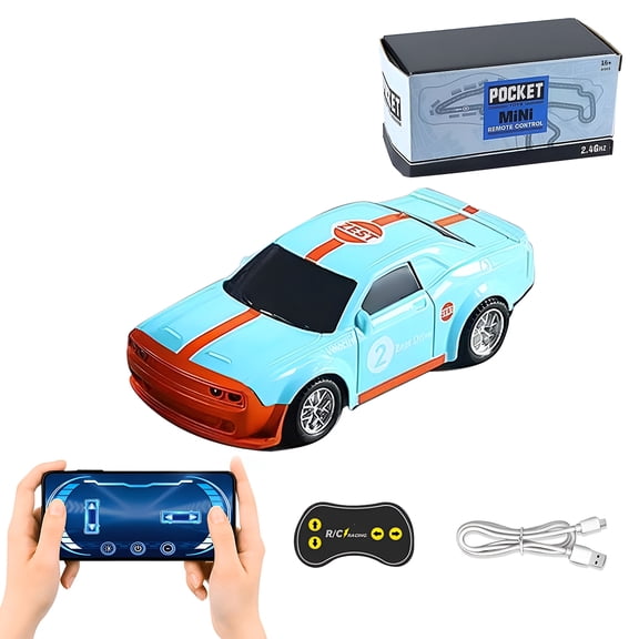 1:43 Scale Mini Alloy Remote Control Car for Adults, 5CH Full Proportional Drift Racing Car with Smartphone APP & 2.4G Controller Dual-mode for Hobbyists - RTR
