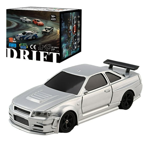 1:43 Scale Mini RC Drift Car, Full Proportional 2.4G Remote Control Racing Cars, 15KM/H High Speed Drifting Cars with Linkage Lights, Small RC Car for Adult