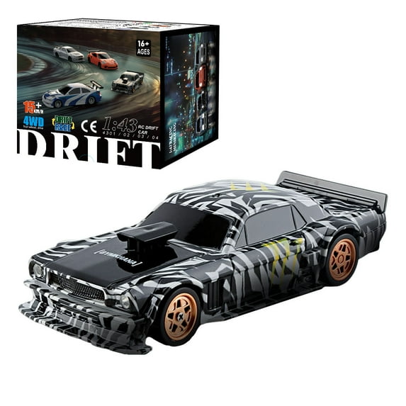1:43 Scale Mini RC Drift Car with Gyro, Full Proportional 2.4G Remote Control Racing Cars, 15KM/H High Speed Drifting Cars with Linkage Lights, Small RC Car for Adult
