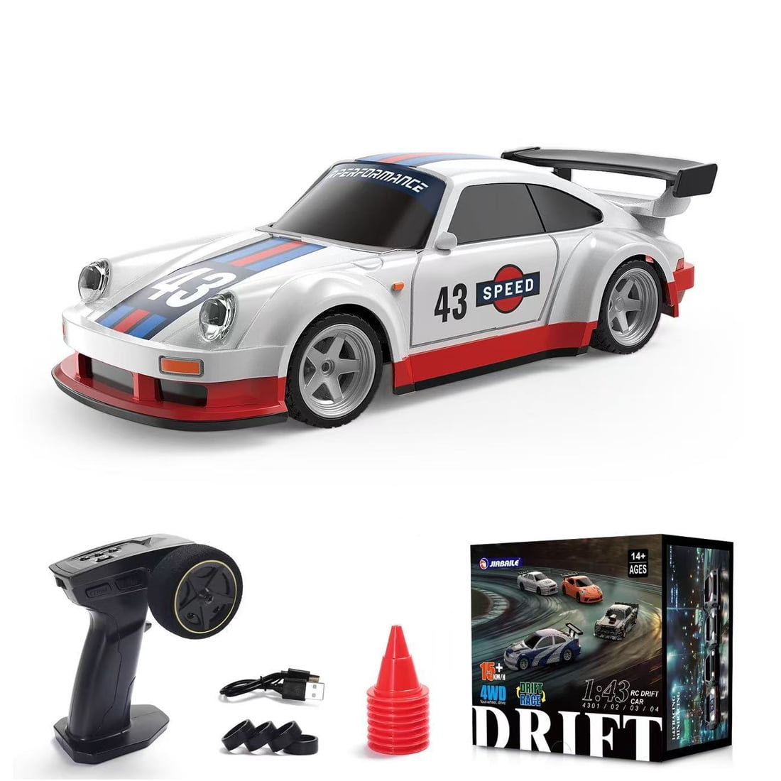 1/43 Scale RC Drift Car 2.4G Full-Proportional 4WD Mini Racing Car with ...