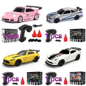 1/43 Scale RC Drift Car 2.4G Full-Proportional 4WD Mini Racing Car with Linkage Light Group Indoor RTR Remote Control Hobby Drift Vehicle for Adults - RTR Version